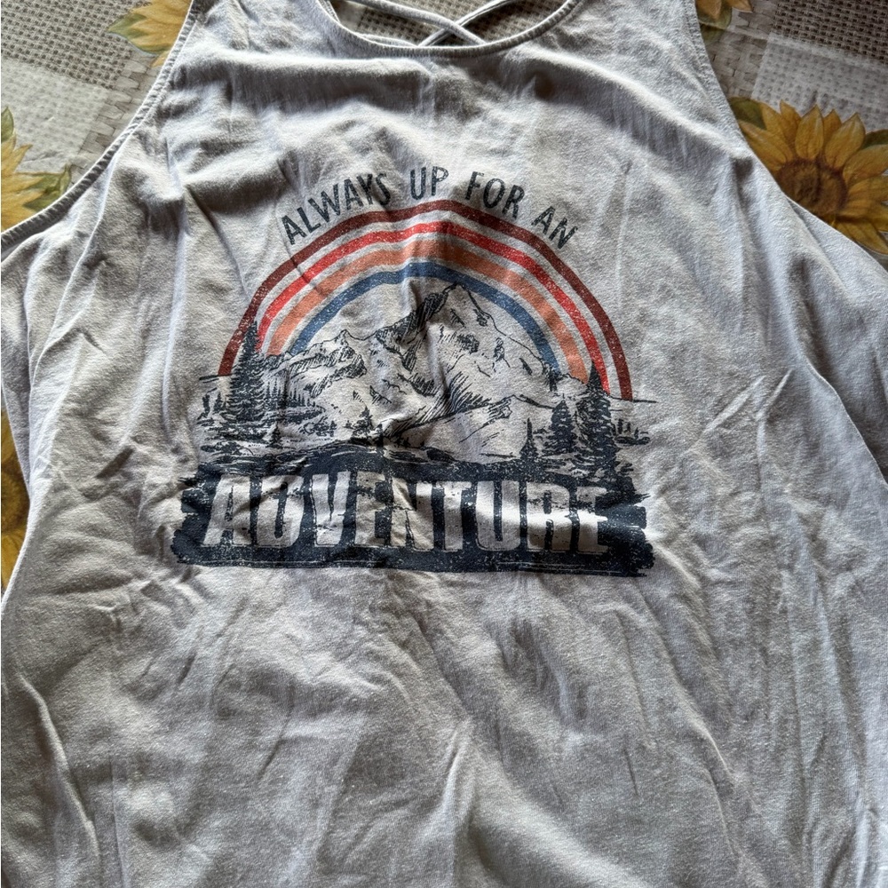 Maurices Gray Adventure Graphic Tank Top